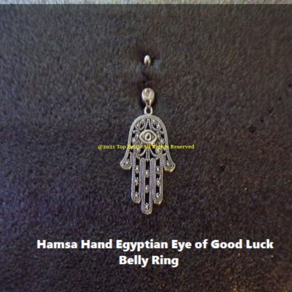 Navel Piercing ~ Hamsa Hand ~ Egyptian Eye of Good Luck
